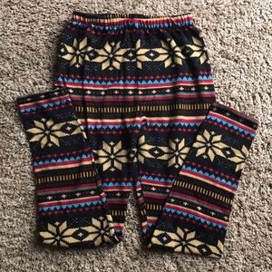 Generic Brand Womens XS,  Kids Large fleece snowflake tights